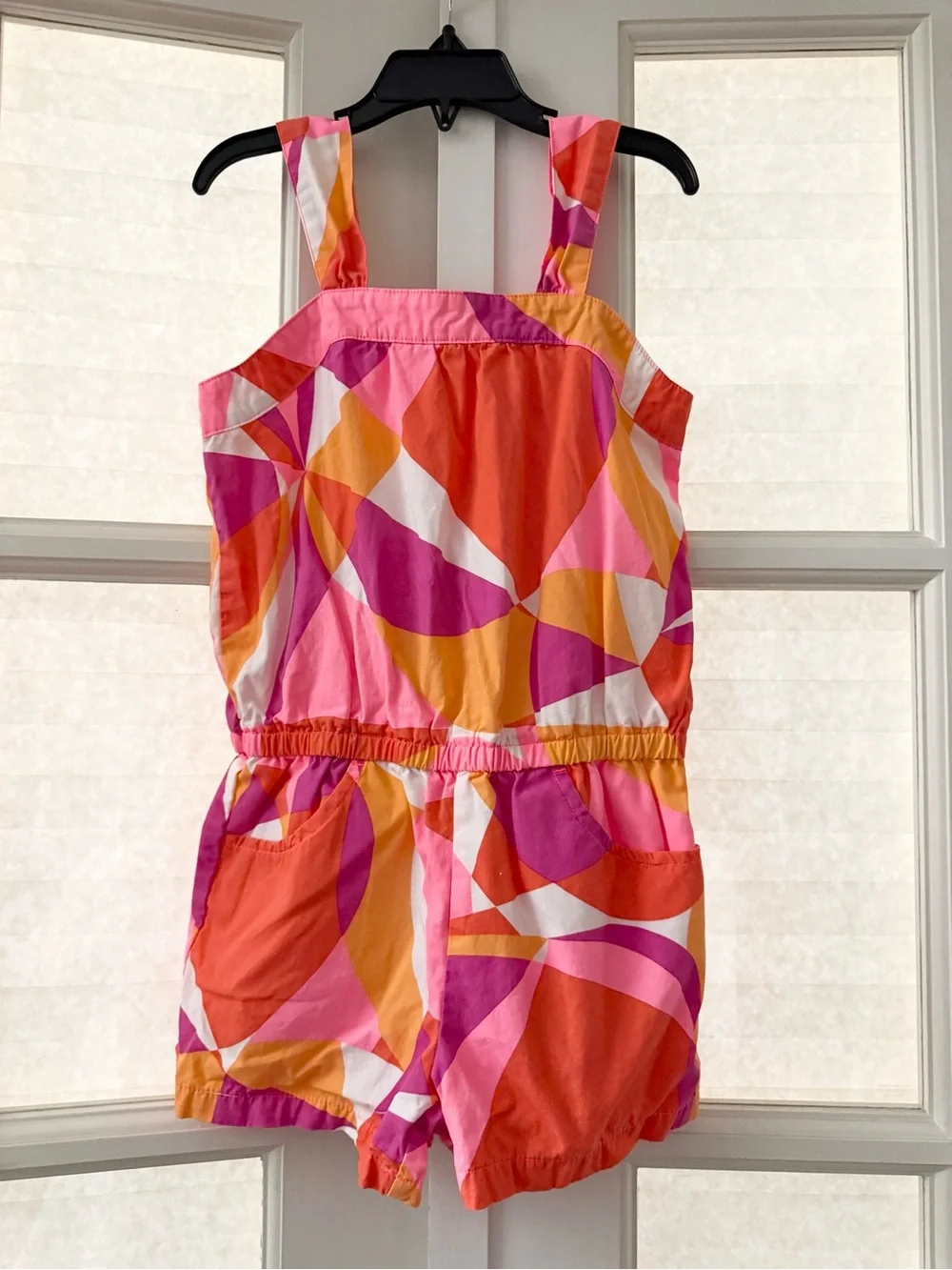 Gymboree Pink Orange Purple Geometric Cotton Romper